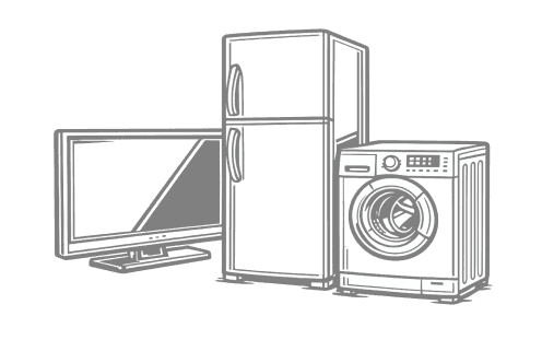 Illustration of a home energy meter and appliances