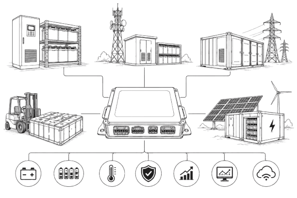 Battery Management System (BMS) for UPS, Telecom, ESS, Battery Packs & Renewable Energy Storage
